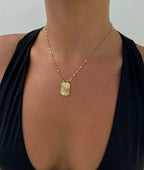 Luxe Squared Pattern Snake Necklace - Diatoms