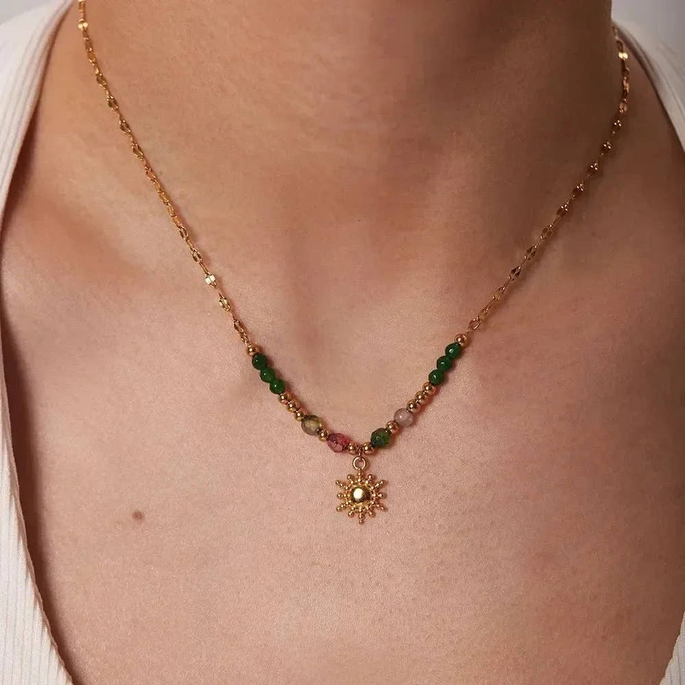 Sunflower Pearl Natural Pendant - Diatoms