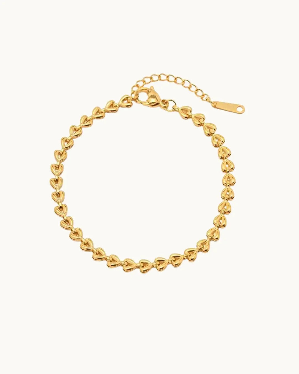 Golden Heart Link Bracelet - Diatoms
