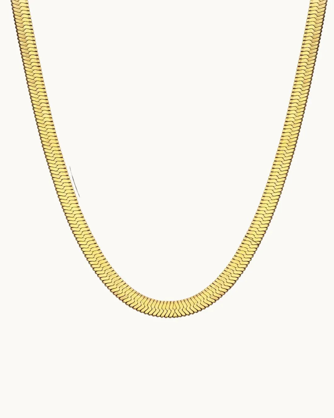 Luxe Herringbone Statement Gold Chain Necklace - Diatoms