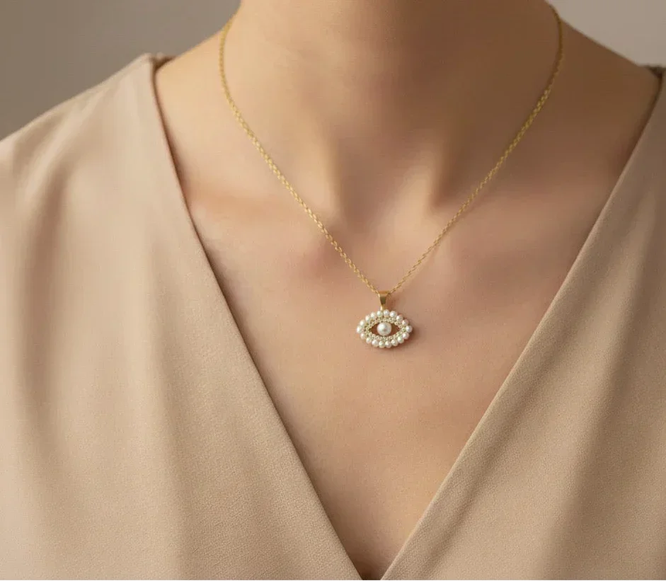 Evil's Eye Pearl Zircon Pendant