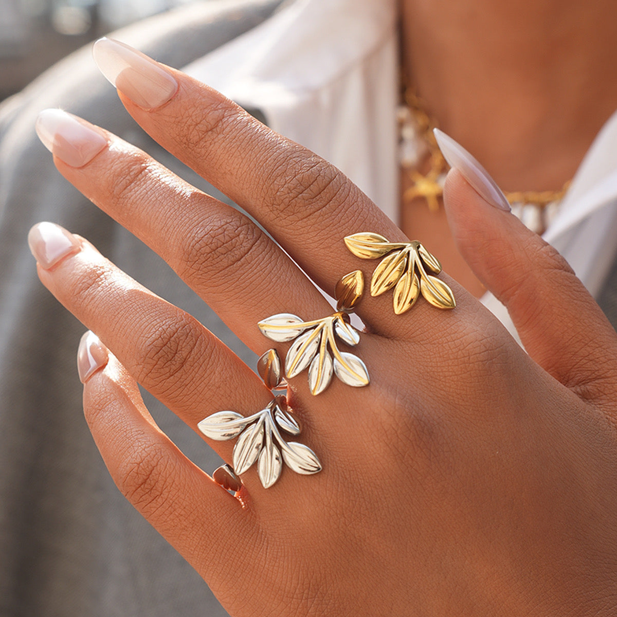 Imperia Leaf Adjustable Ring