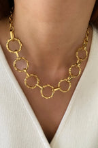 Open Circle Statement Necklace - Diatoms