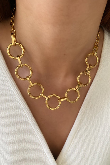 Open Circle Statement Necklace