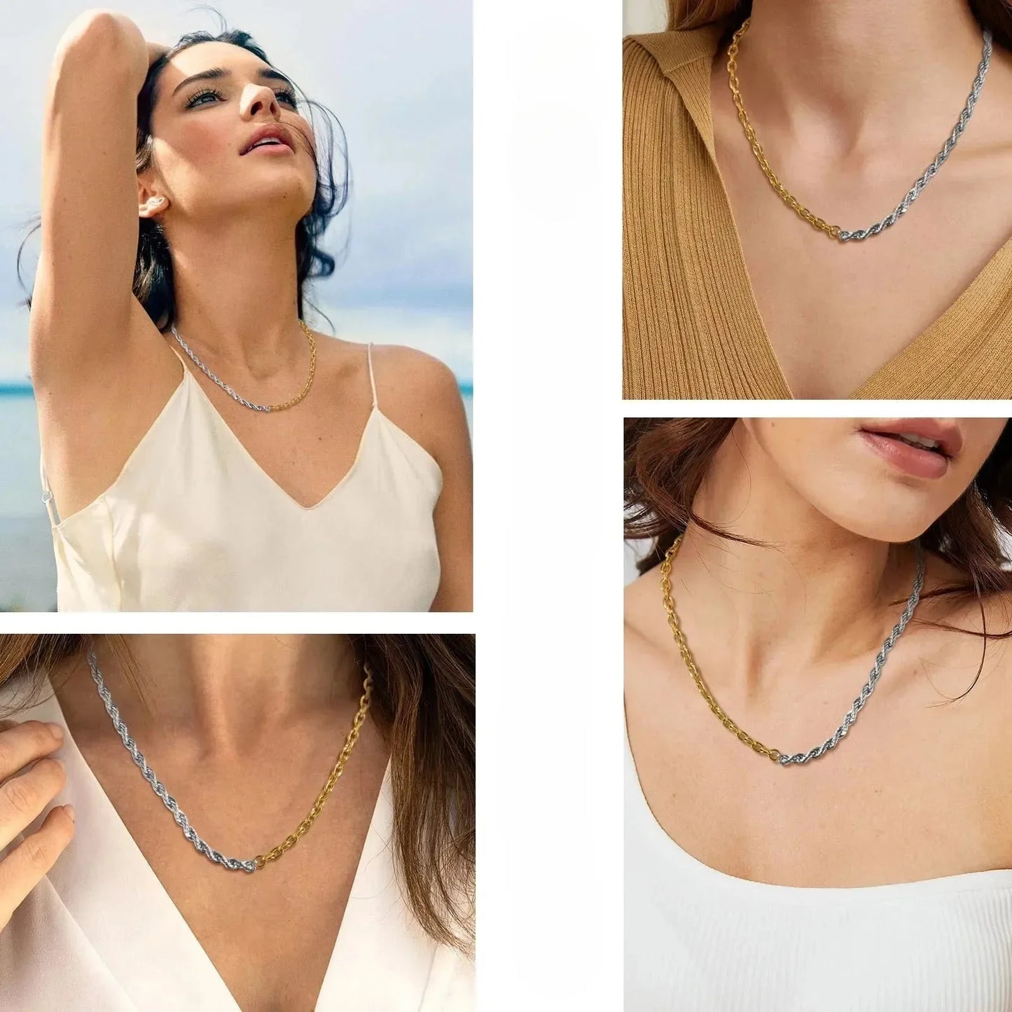 Luxy Two Tone Necklace - Diatoms