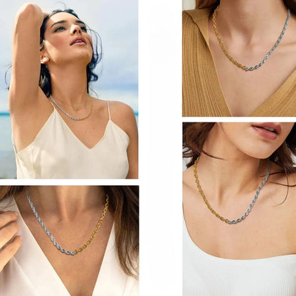 Luxy Two Tone Necklace - Diatoms