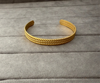 Vintage Twist Pattern C Shaped Bangle - Diatoms