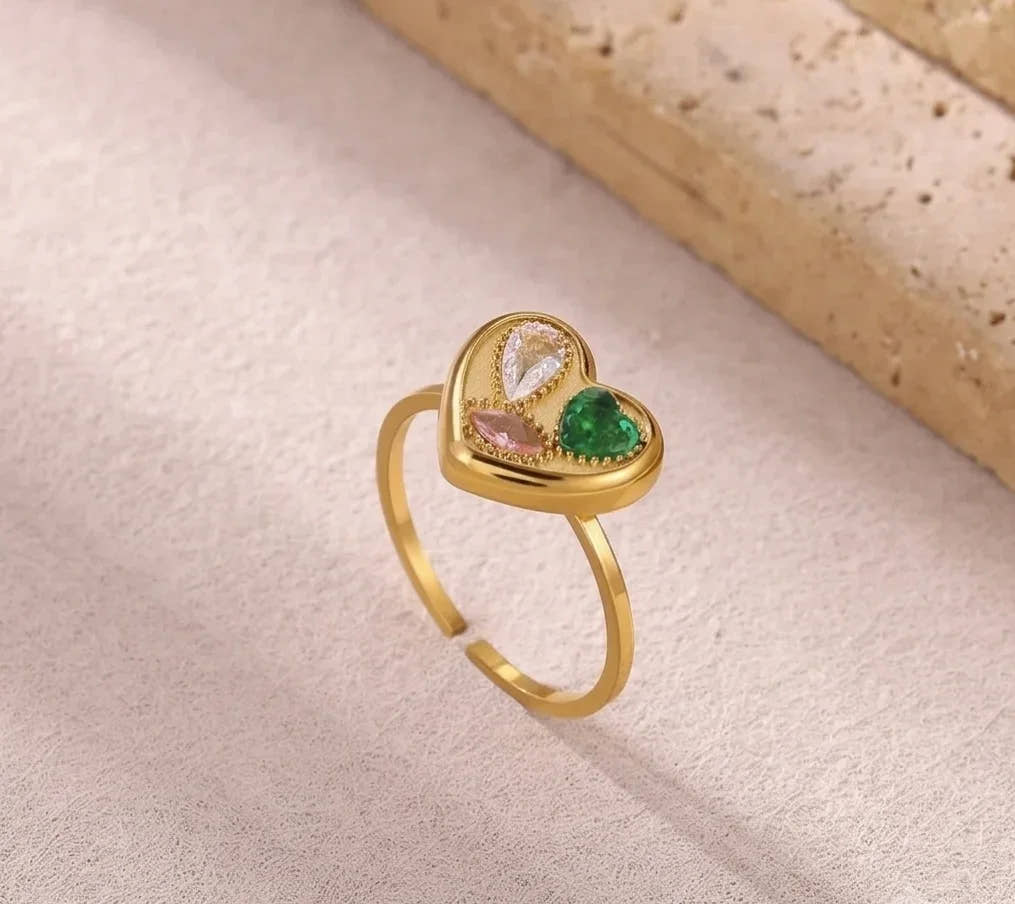 Tri-Gem Amour Adjustable Ring