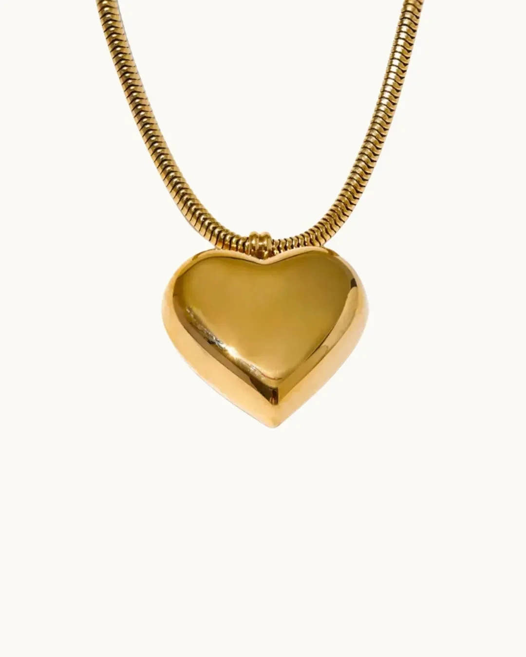 Golden Heart Magnetized Chain Necklace - Diatoms