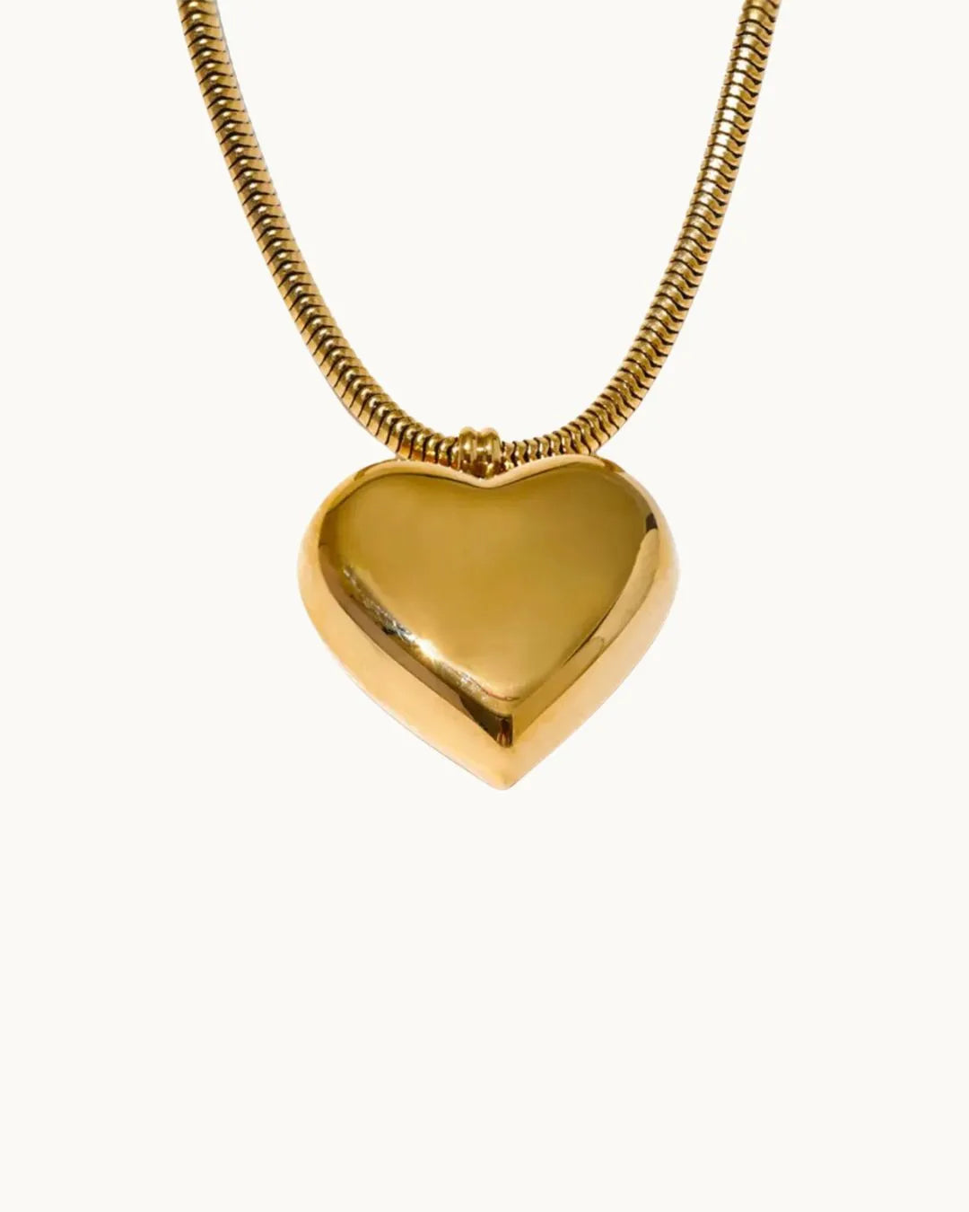 Golden Heart Magnetized Chain Necklace - Diatoms