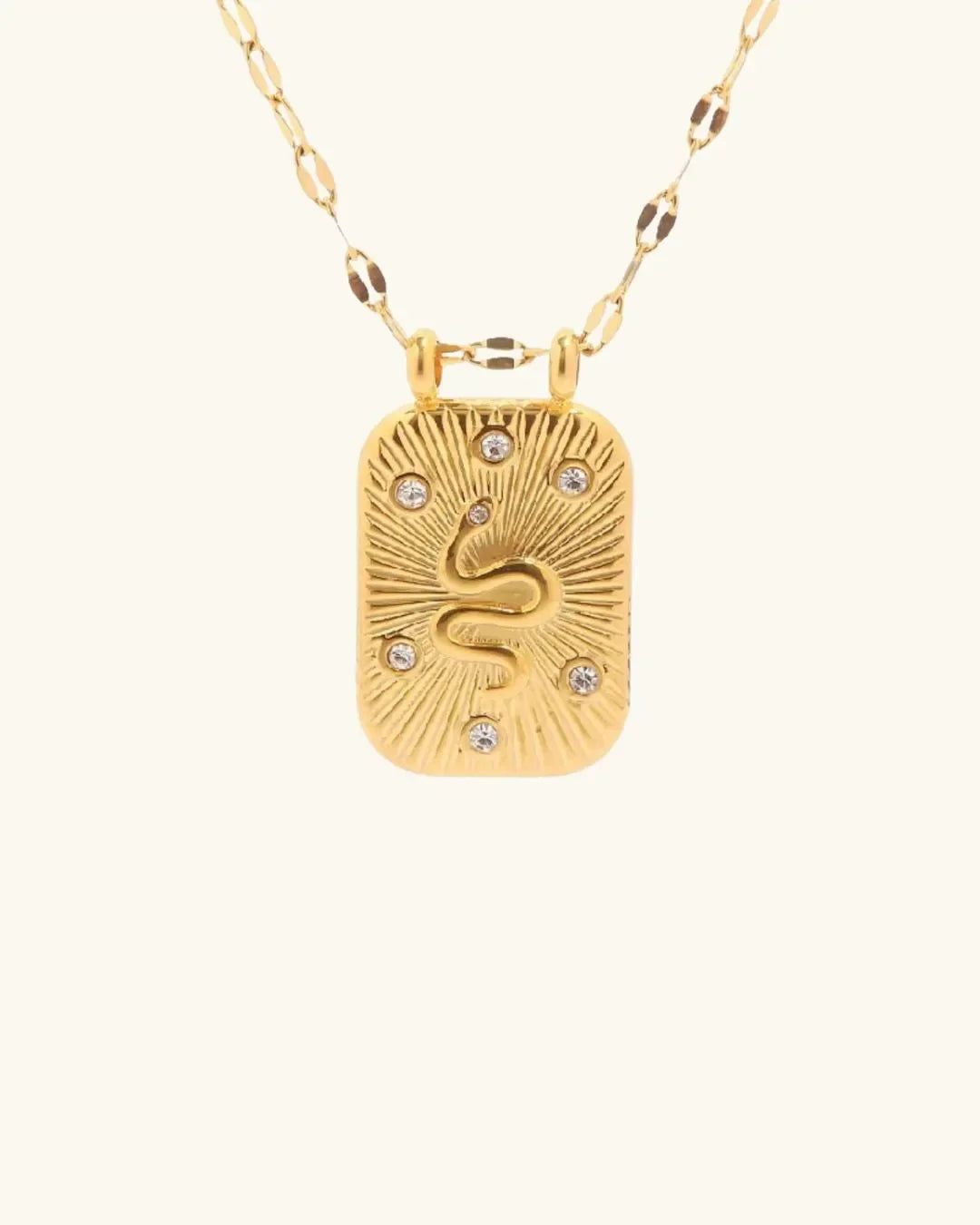 Luxe Squared Pattern Snake Necklace - Diatoms