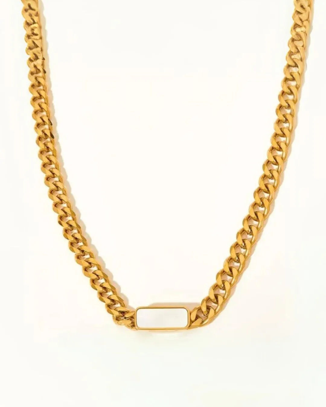 White Cuban Chain Necklace - Diatoms