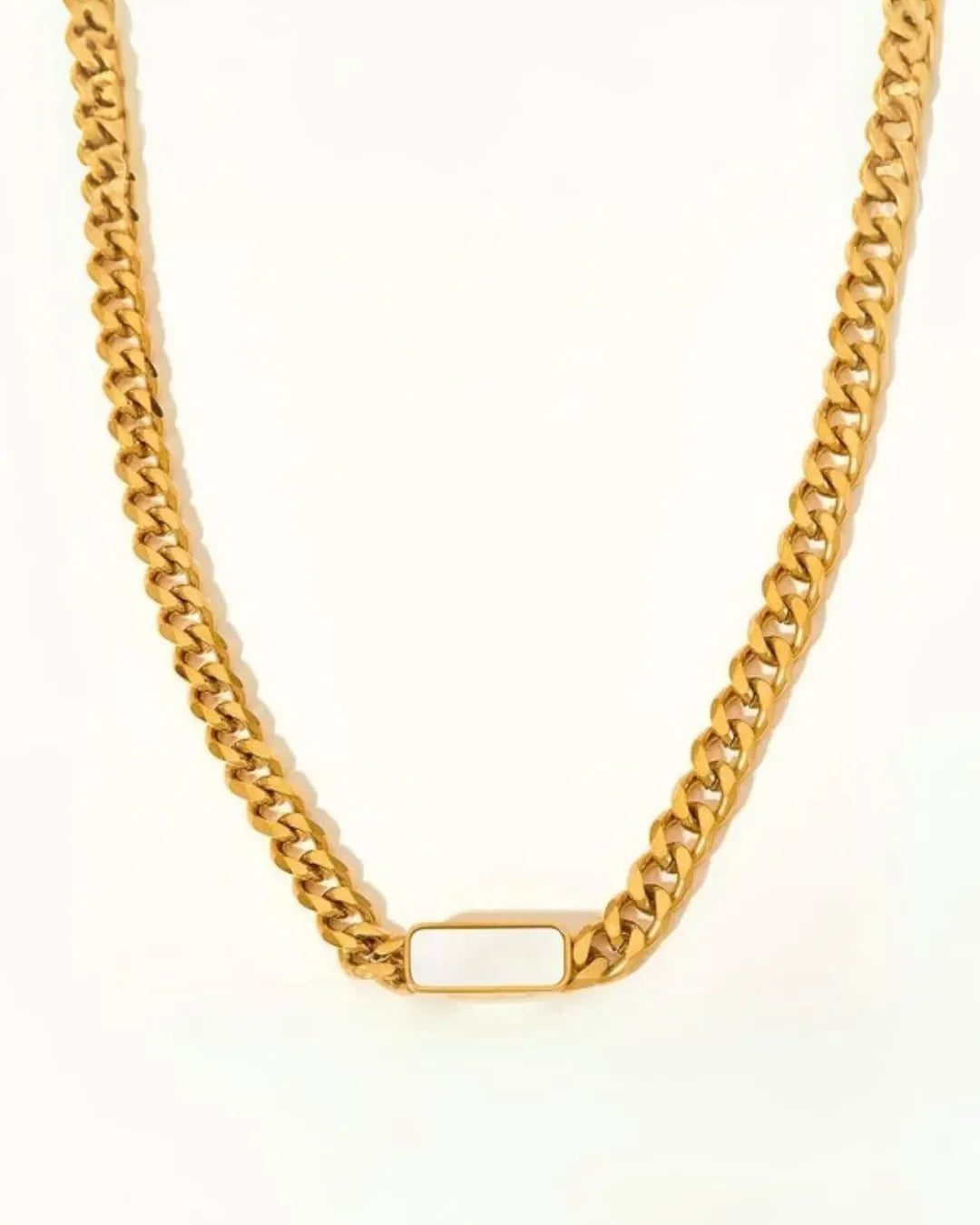 White Cuban Chain Necklace - Diatoms