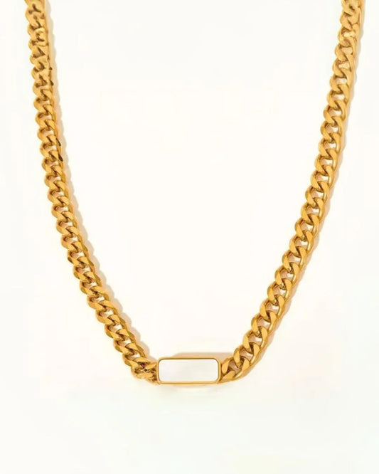 White Cuban Chain Necklace - Diatoms