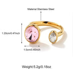 Opaline Glow Adjustable Ring