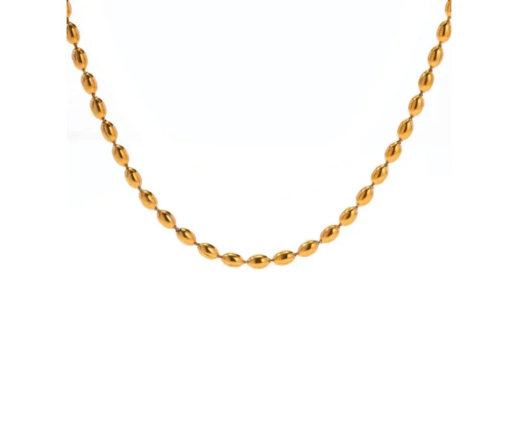 Gold Beaded Necklace - Diatoms