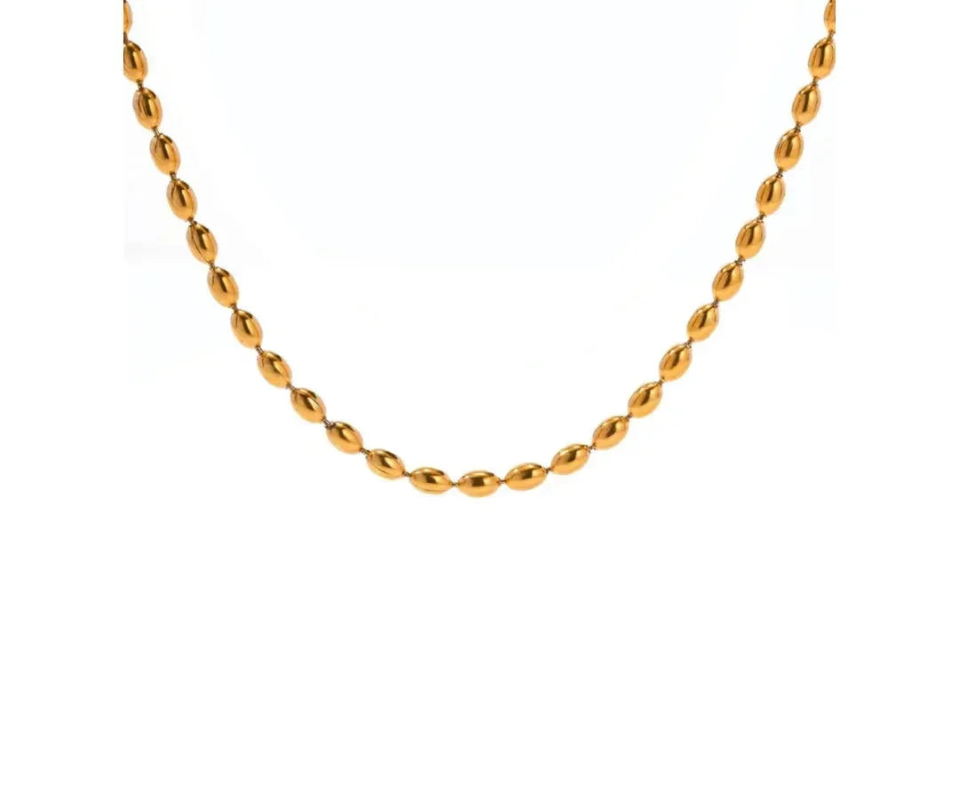 Gold Beaded Necklace - Diatoms