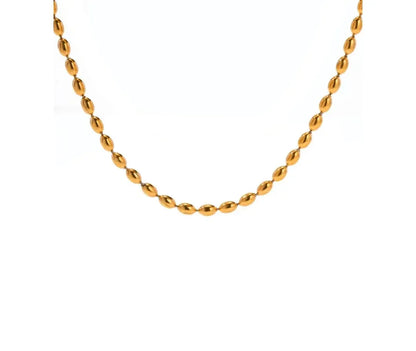 Gold Beaded Necklace - Diatoms