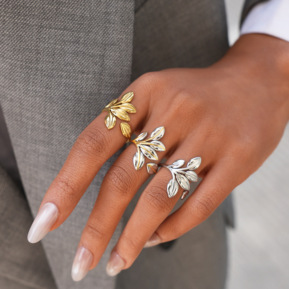 Imperia Leaf Adjustable Ring