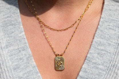 Luxe Sqaured Pattern Snake Necklace