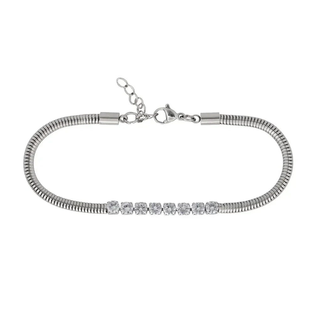 Starlit Grace Silver Bracelet - Diatoms