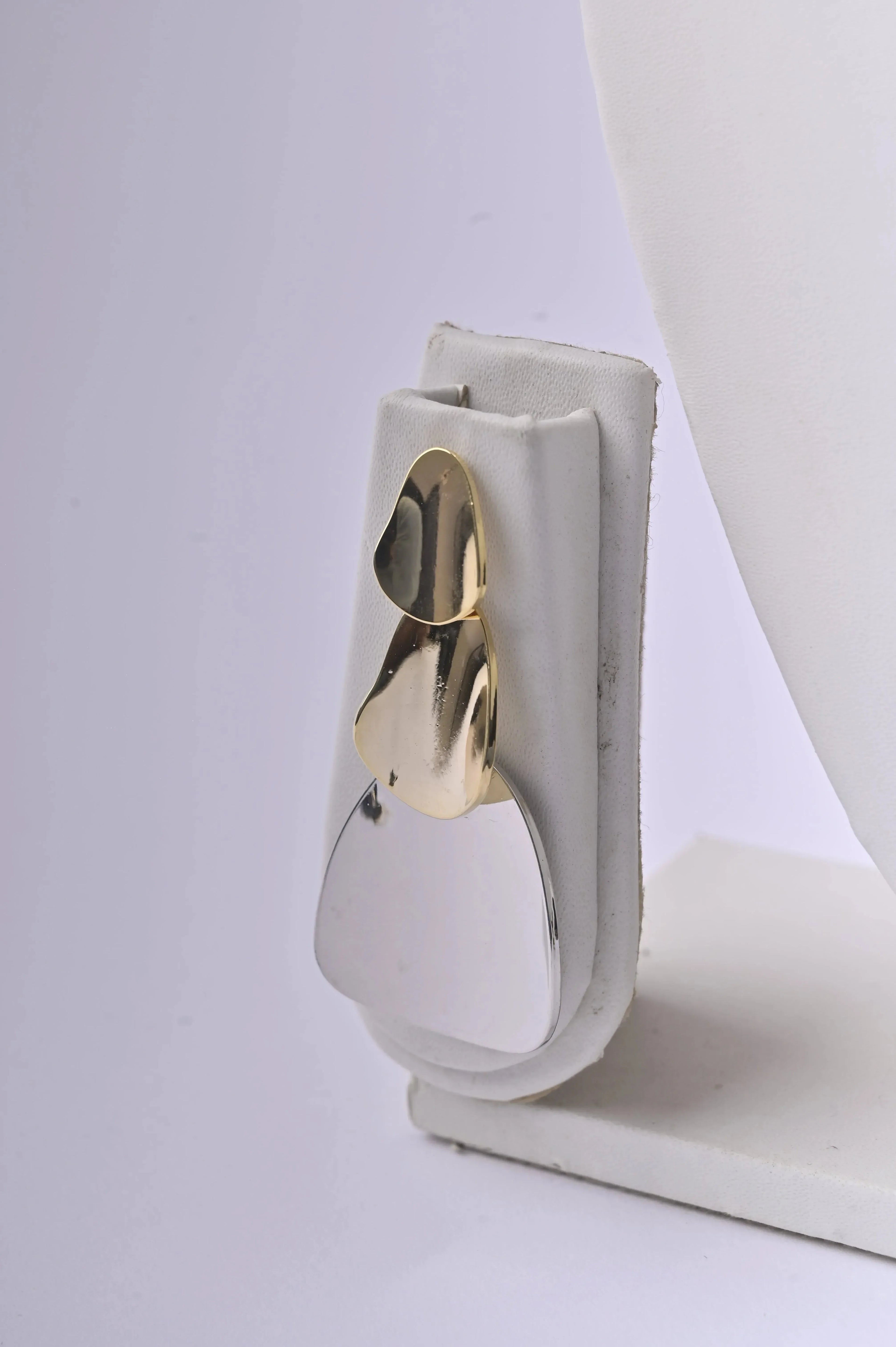 Chunky Gold Statement Silver Earrings - Diatoms