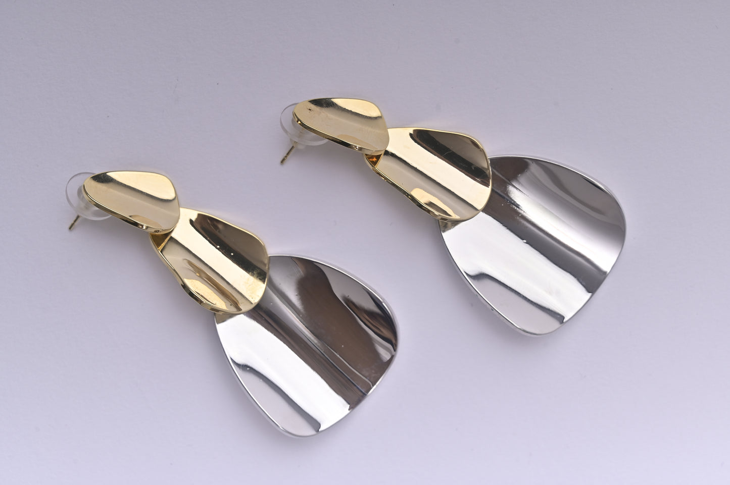 Chunky Gold Statement Silver Earrings