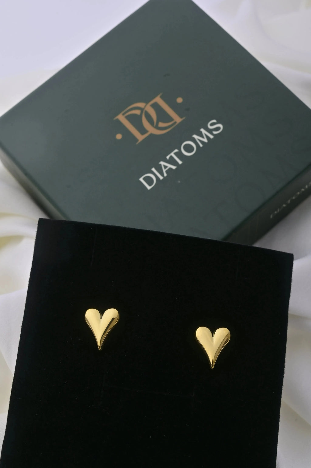 Heart Stud Earrings - Diatoms