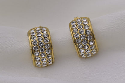 American Diamond Gold Studs Earrings