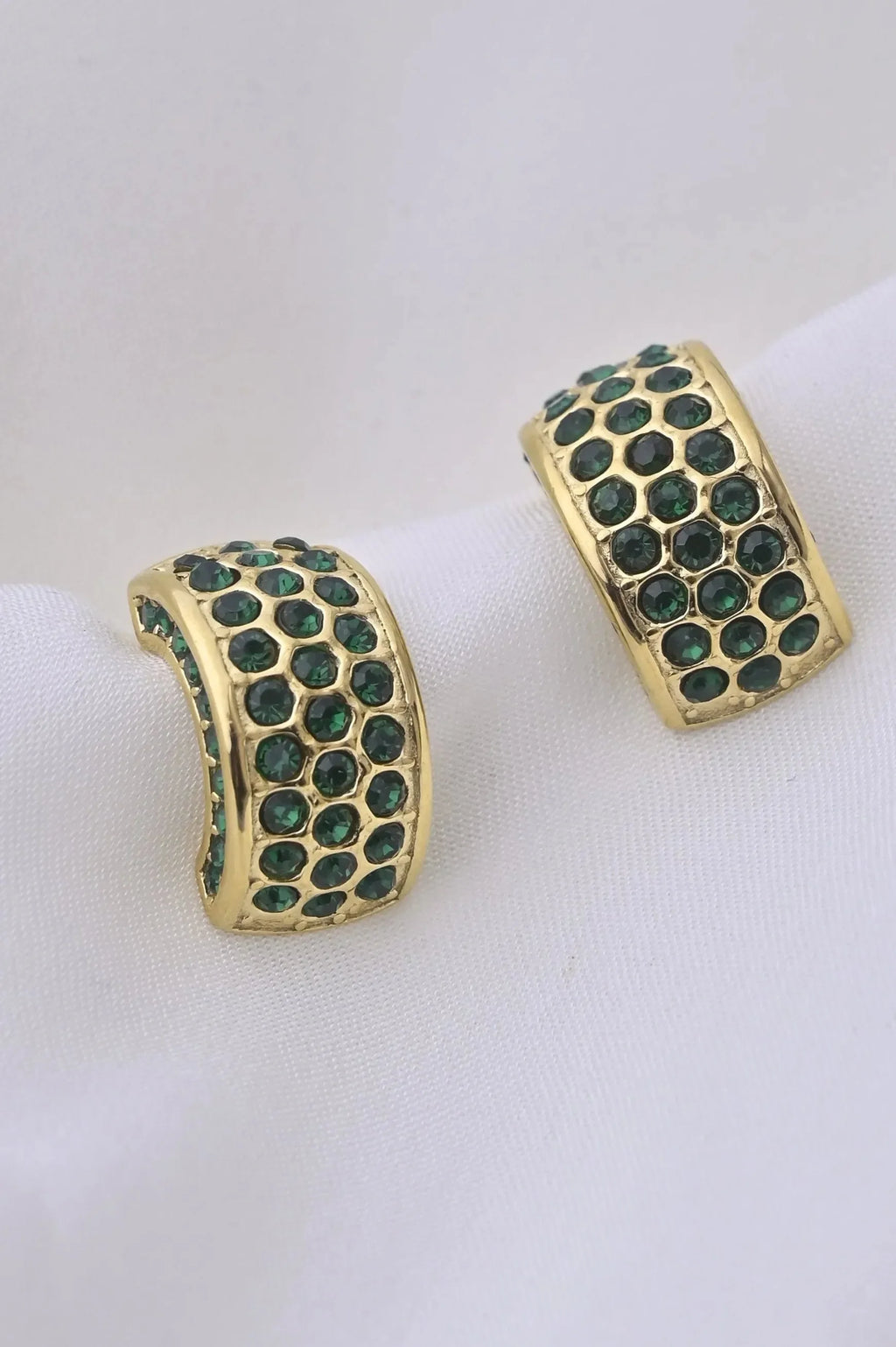 American Greenstone Studs Earrings - Diatoms