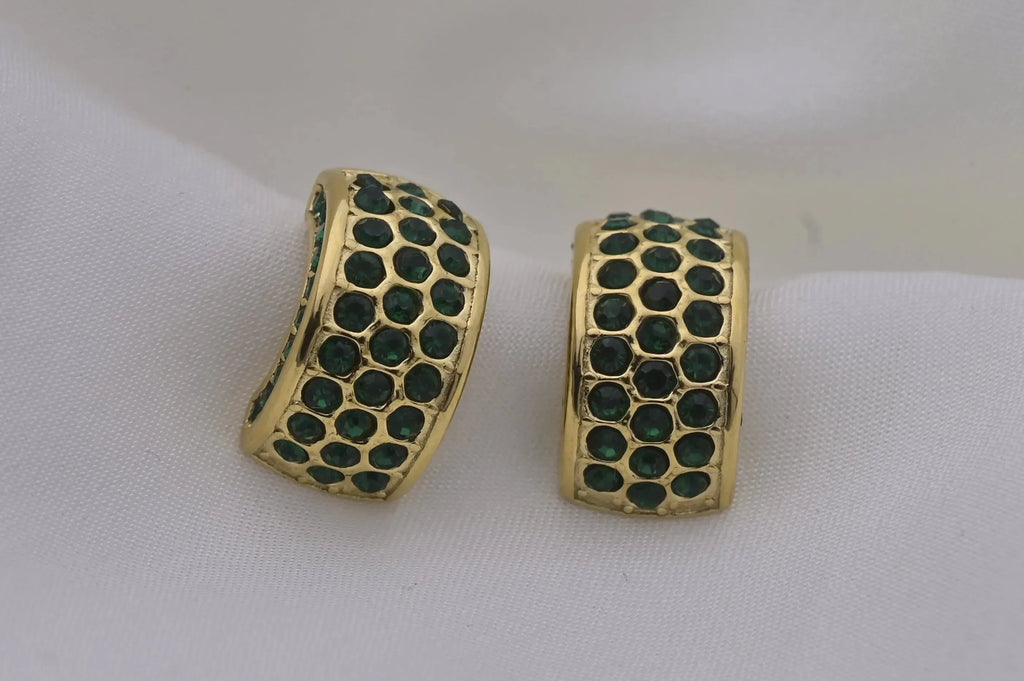 American Greenstone Studs Earrings - Diatoms
