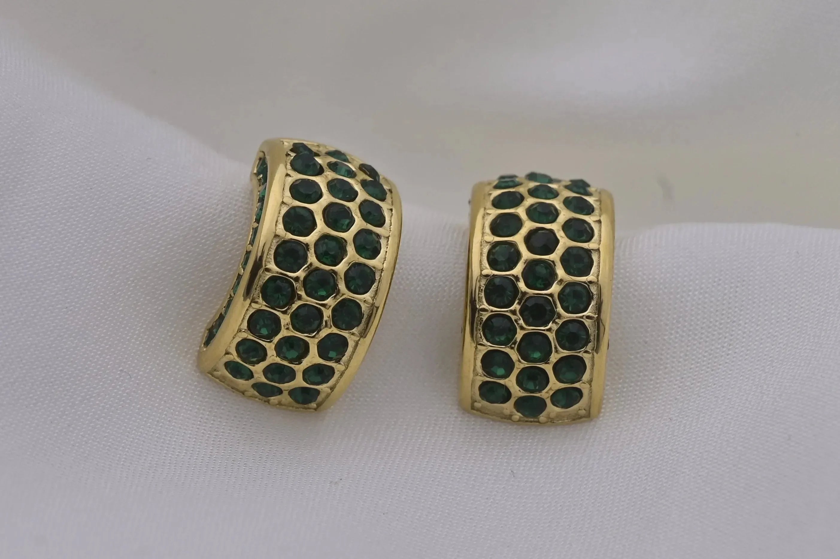 American Greenstone Studs Earrings - Diatoms