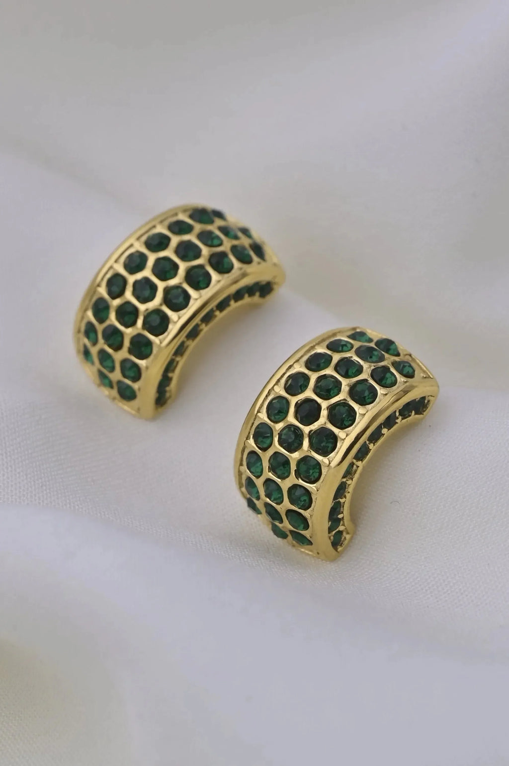 American Greenstone Studs Earrings - Diatoms