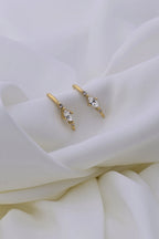 U Shaped Diamond Mini Studs Earrings - Diatoms