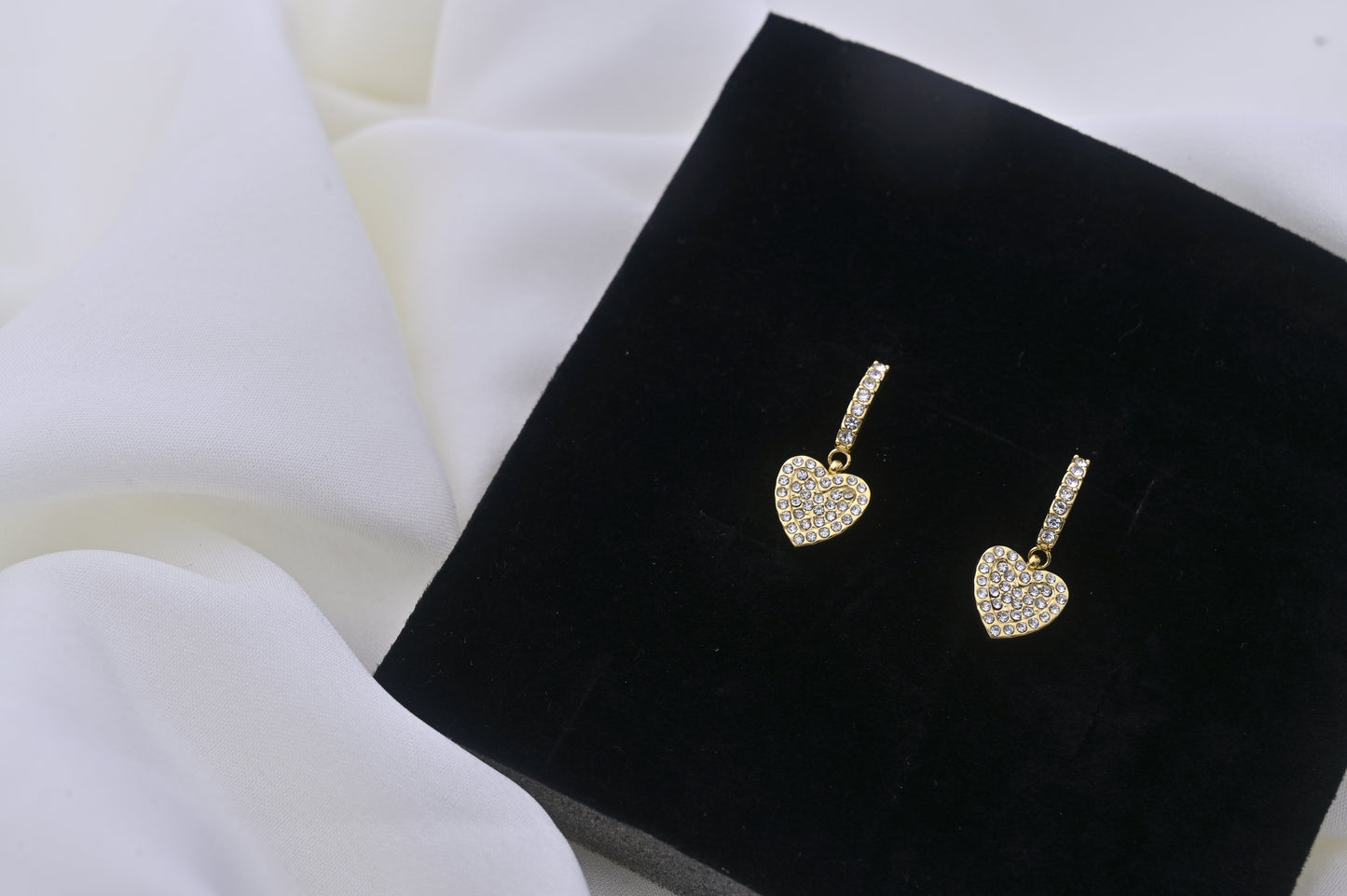 Heart Shape Diamond Drop Earrings