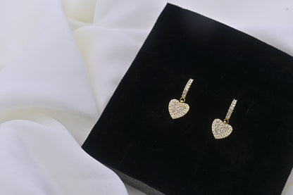 Heart Shape Diamond Drop Earrings