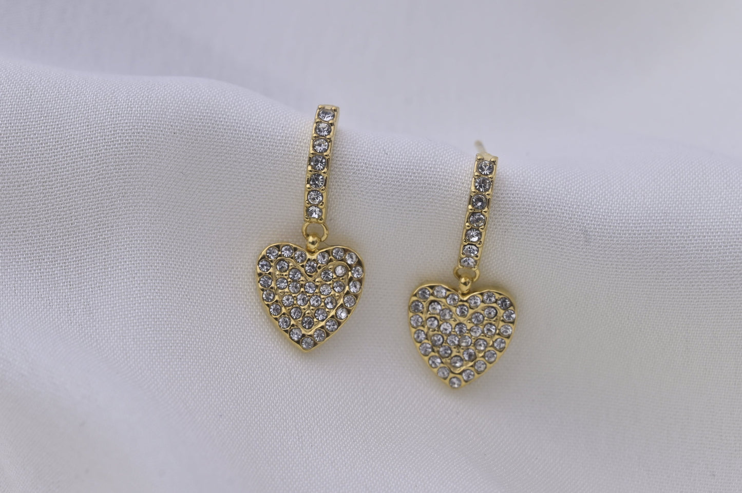 Heart Shape Diamond Drop Earrings