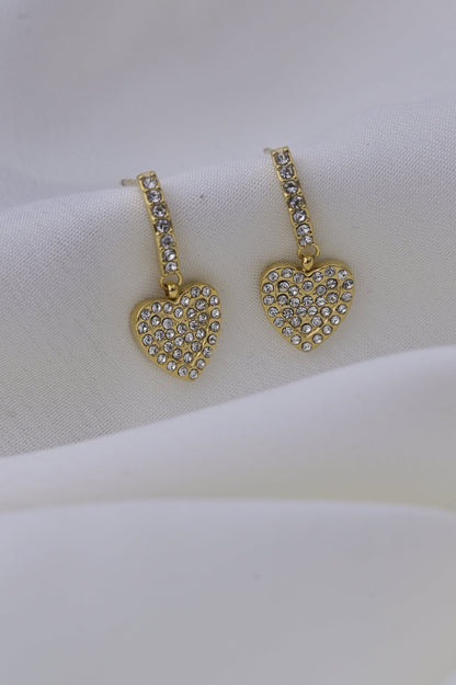 Heart Shape Diamond Drop Earrings