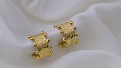 Golden Liylah Textured Stud Earings