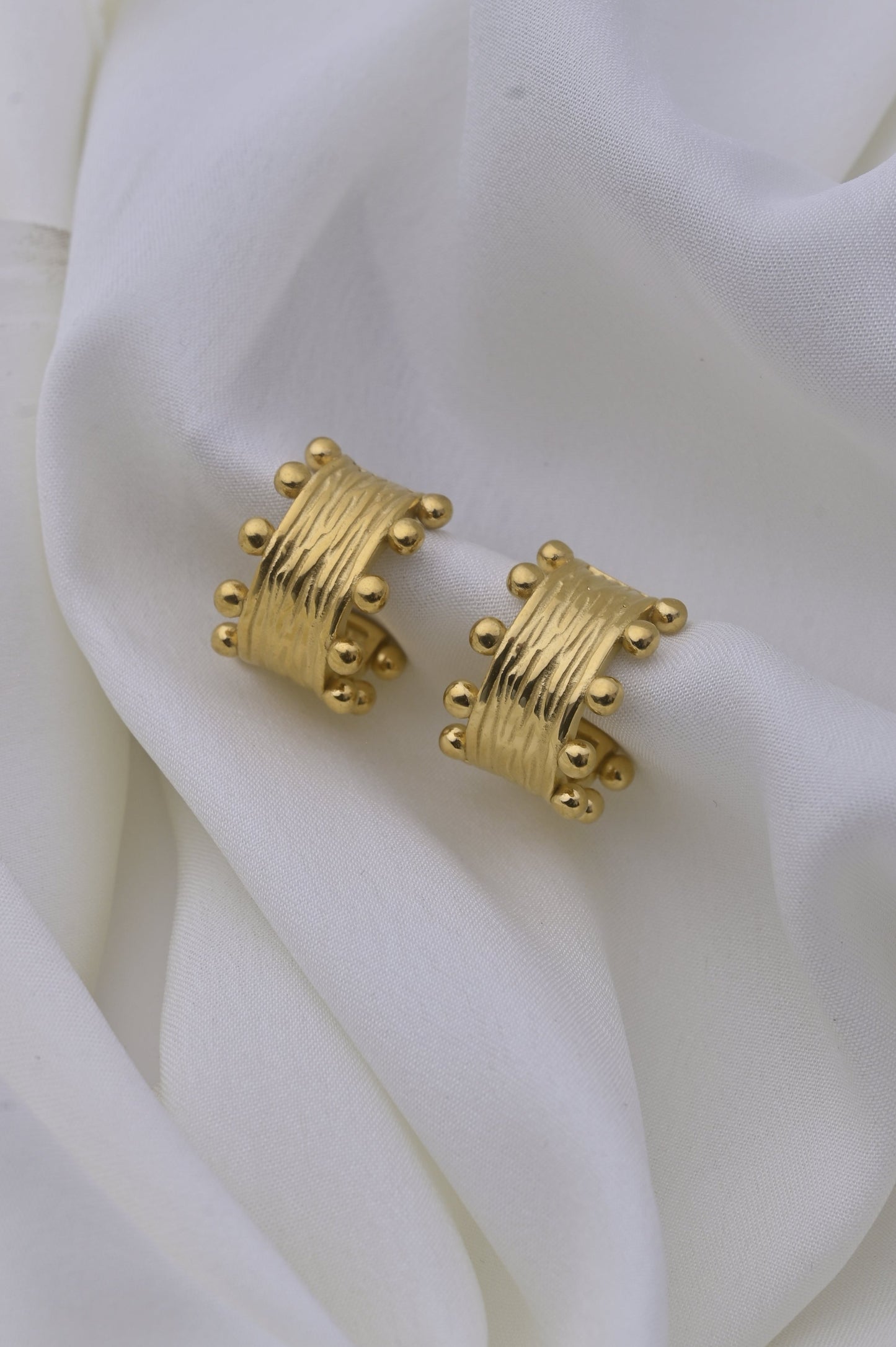 Golden Liylah Textured Stud Earings