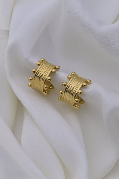 Golden Liylah Textured Stud Earings