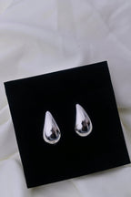 Silver Droplets Stud Earrings - Diatoms