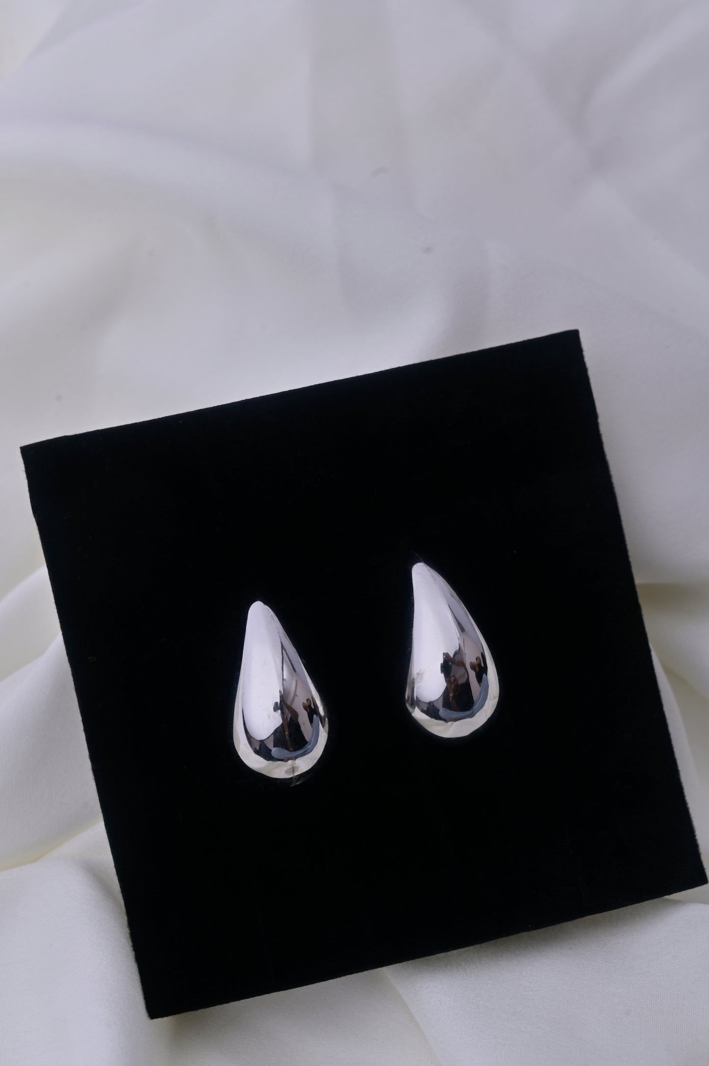 Silver Droplets Stud Earrings