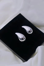 Silver Droplets Stud Earrings - Diatoms