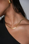 Luxe Herringbone Statement Gold Chain Necklace - Diatoms