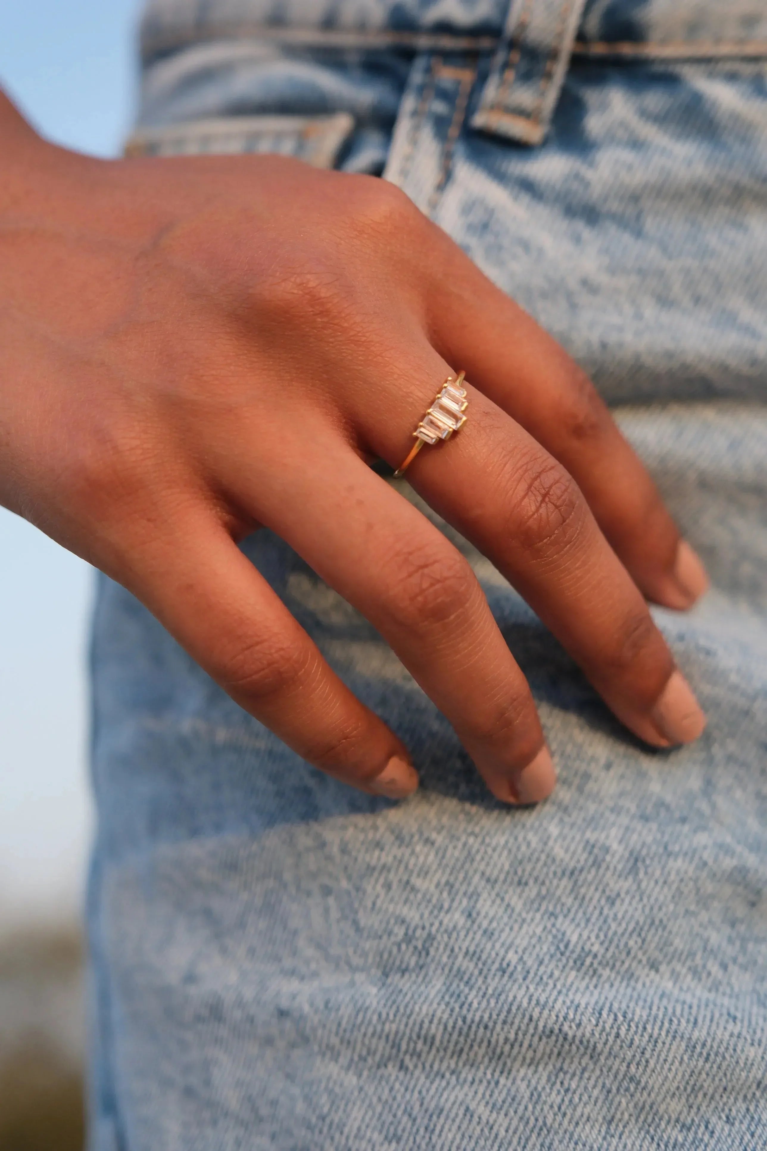 Five Baguette Diamond Ring - Diatoms