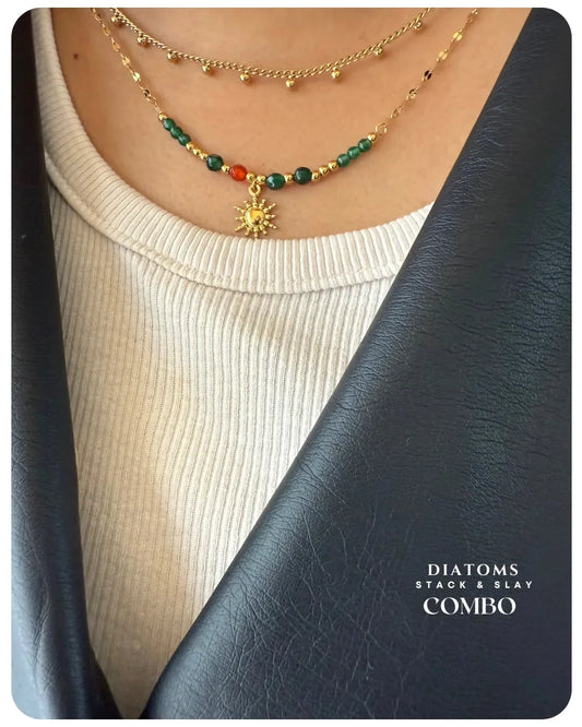 Diatoms Stack Slay Combo Beads Necklace - Diatoms