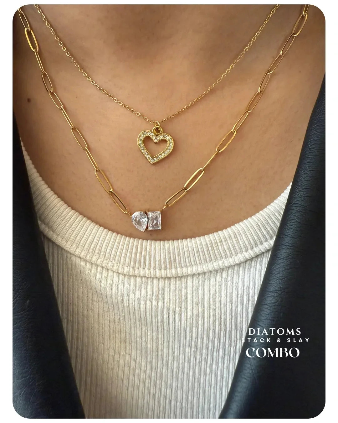 Diatoms Stack Slay Combo Diamond Necklace - Diatoms