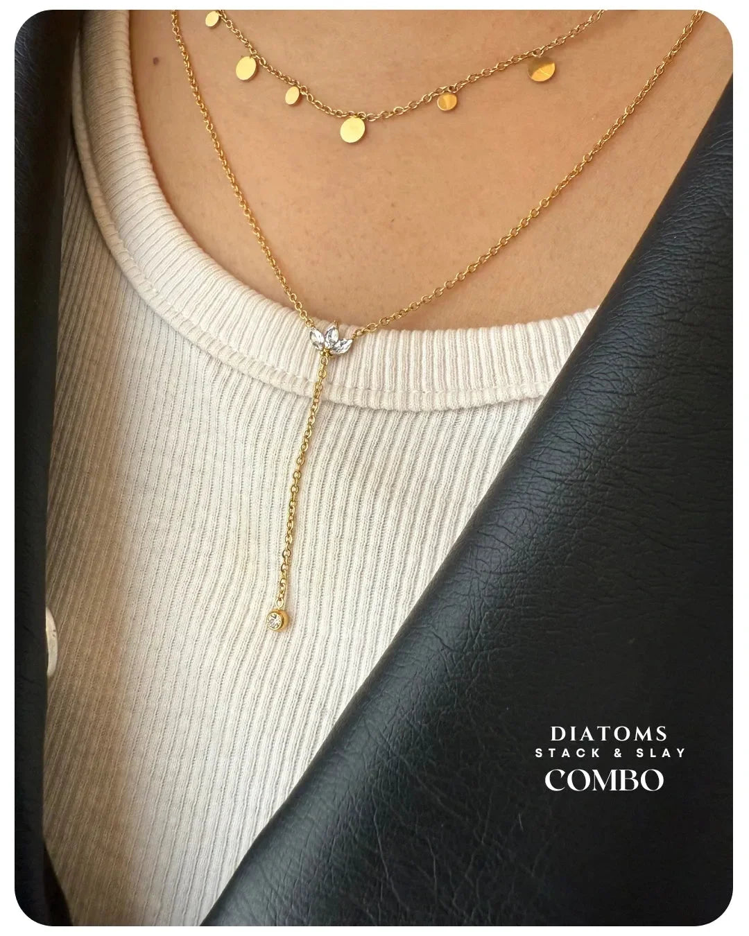 Diatoms Stack Slay Combo Drip Drop Necklace - Diatoms