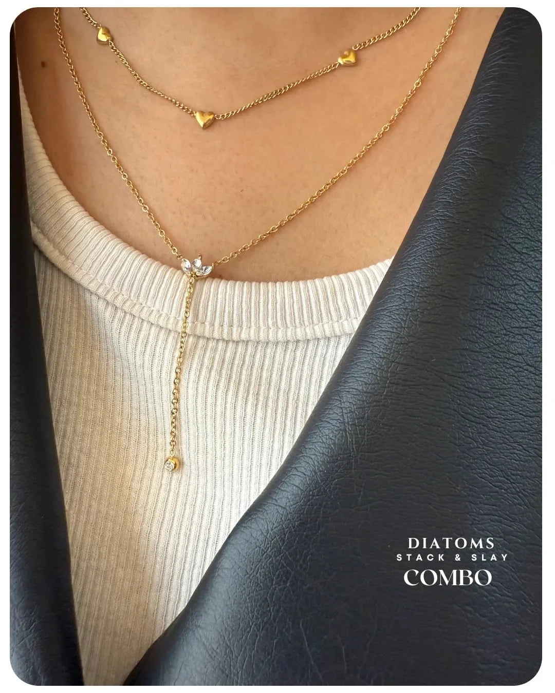 Diatoms Stack Slay Simple Combo Necklace - Diatoms